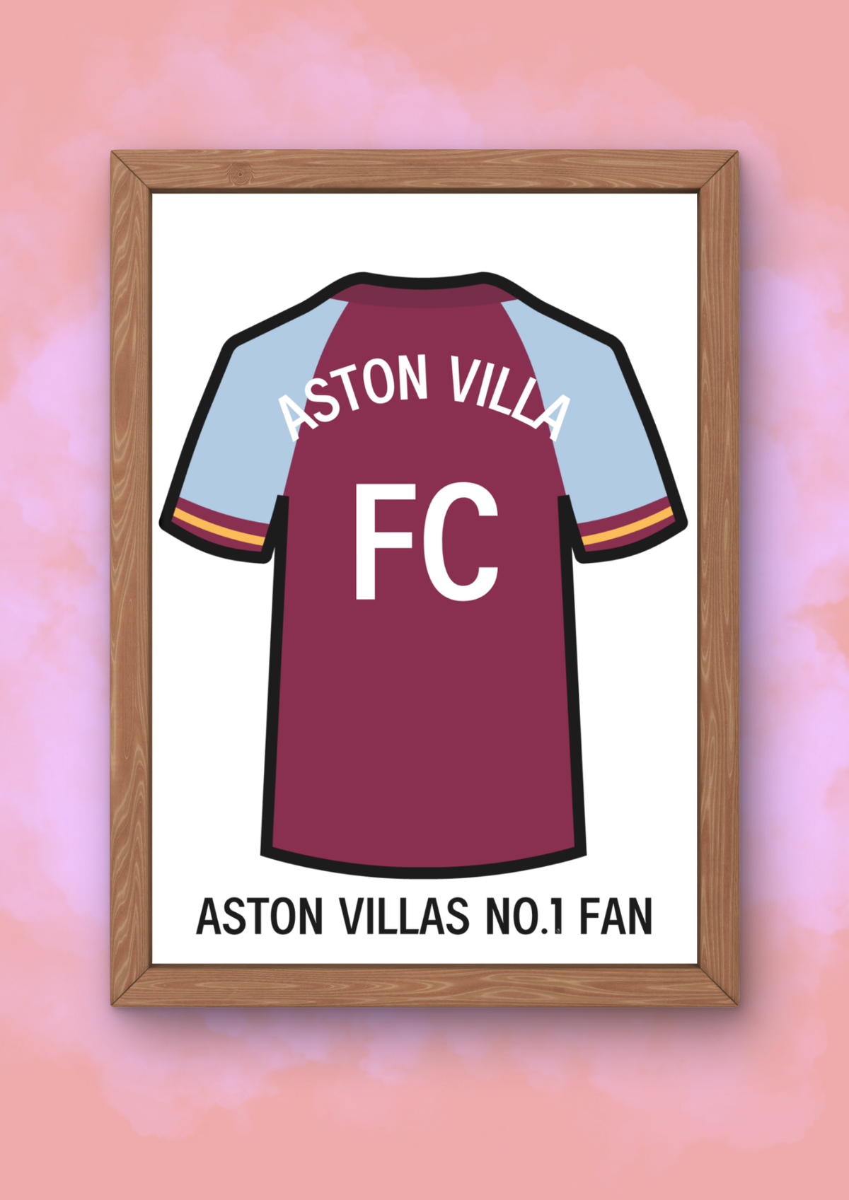 Aston Villa Shirt A5 Print